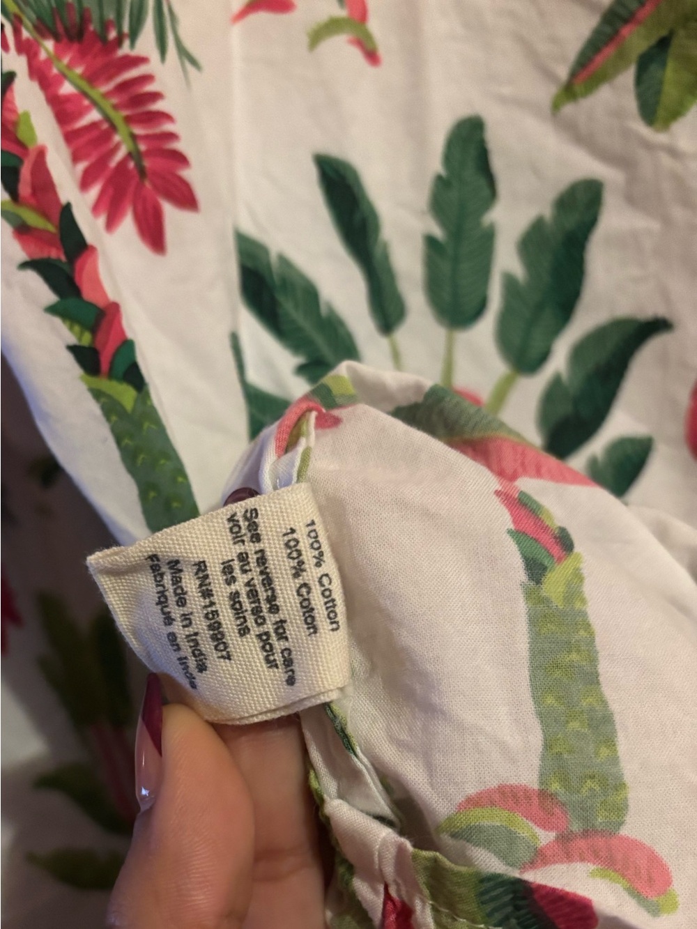 Printfresh White Shirt with Green and Pink Tropical Print - Picture 12 of 14